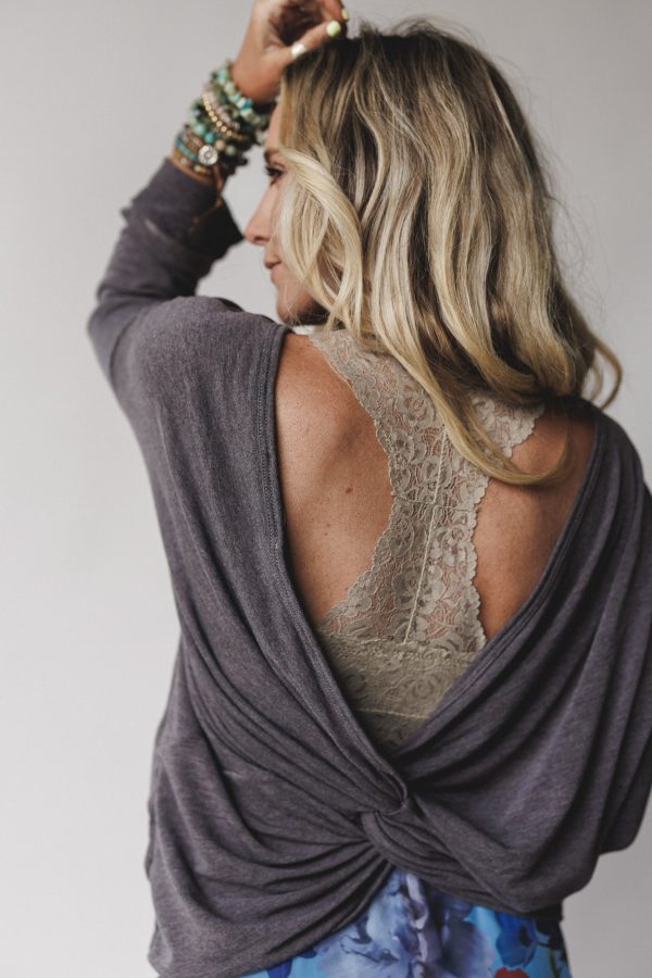 The Nest Twisted Harmony Top - Charcoal Brown For Cheap