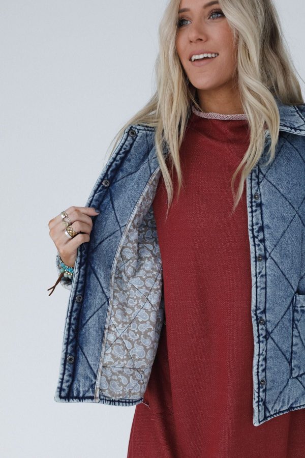 Echo Canyon Quilted Jacket - Medium Denim Fashion - Image 5