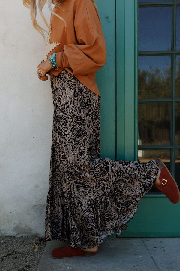 Paisley Dream Ruffled Pants - Black Online now - Image 5