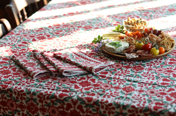 Block Print Napkin and Tablecloth Set Supply - Image 2