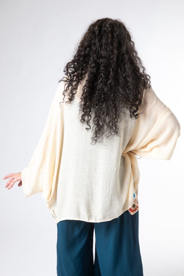 Floral Trim Crochet Cardigan For Sale - Image 2