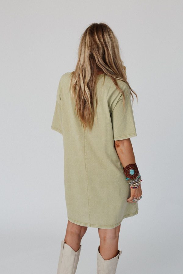 Fall Blossoms Tee Dress - Sage Online Sale - Image 5