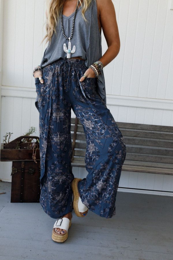 The Nest Stasia Printed Drawstring Tulip Pants - Titan on Sale