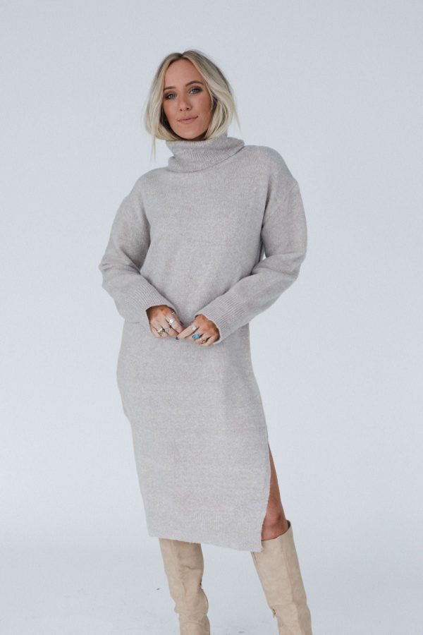 Rustic Grace Sweater Dress - Oatmeal Sale