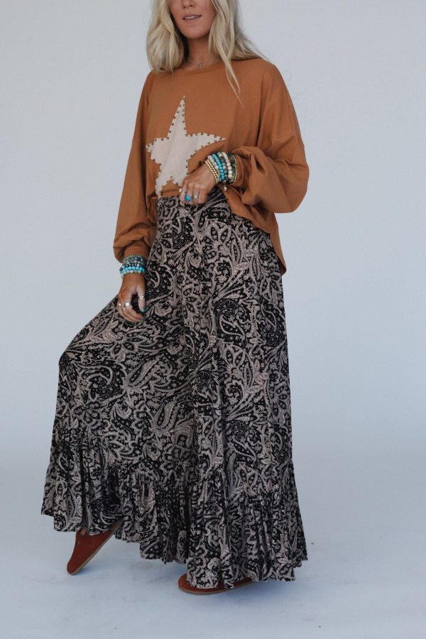 Paisley Dream Ruffled Pants - Black Online now - Image 4