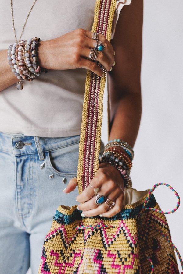Hudson Raffia Bag - Mustard Online - Image 3