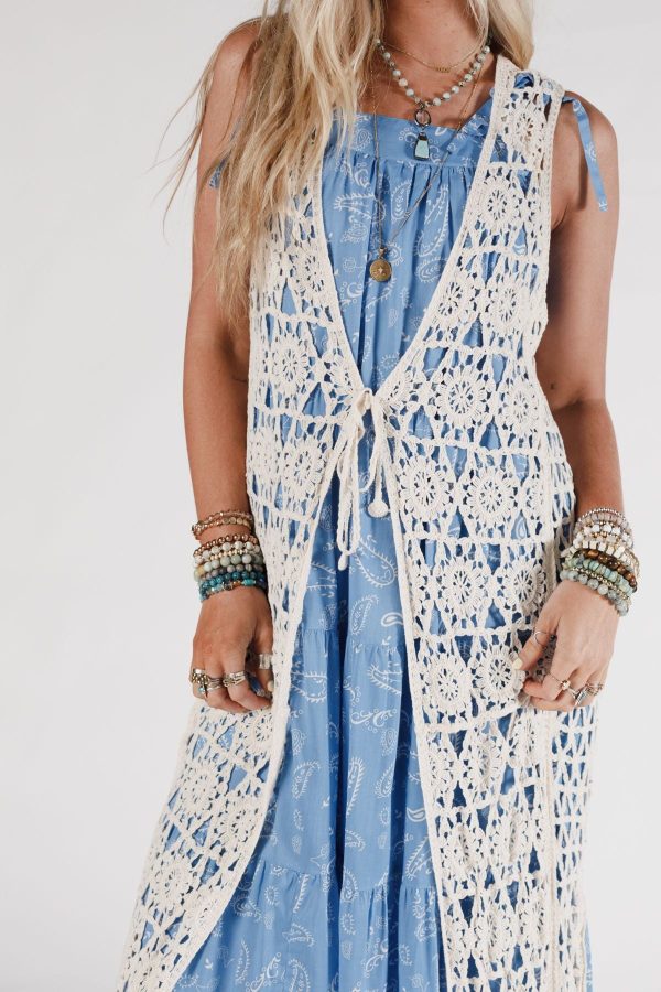 Crawford Crochet Duster - Beige Sale - Image 2
