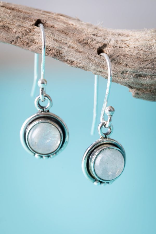 Round Plata Gem Earrings Hot on Sale - Image 4