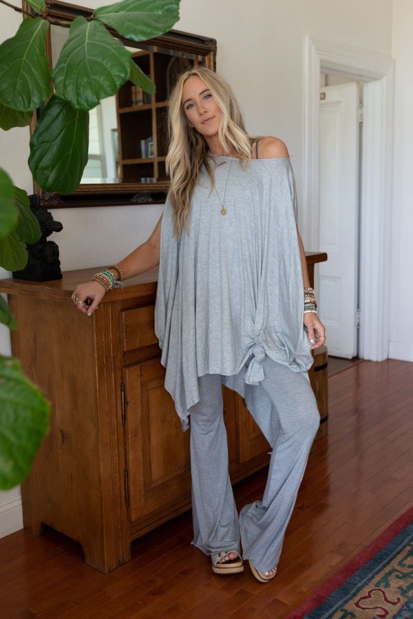 Wren Tunic and Cher Flare Set - Heather Gray For Cheap - Image 5