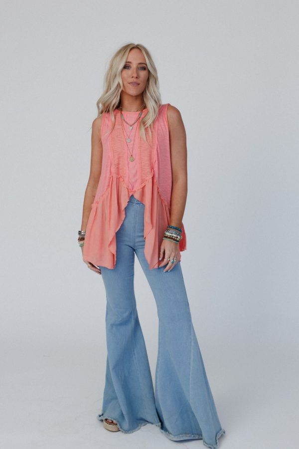 Sicilia Ruffle Top - Coral Online Hot Sale - Image 2