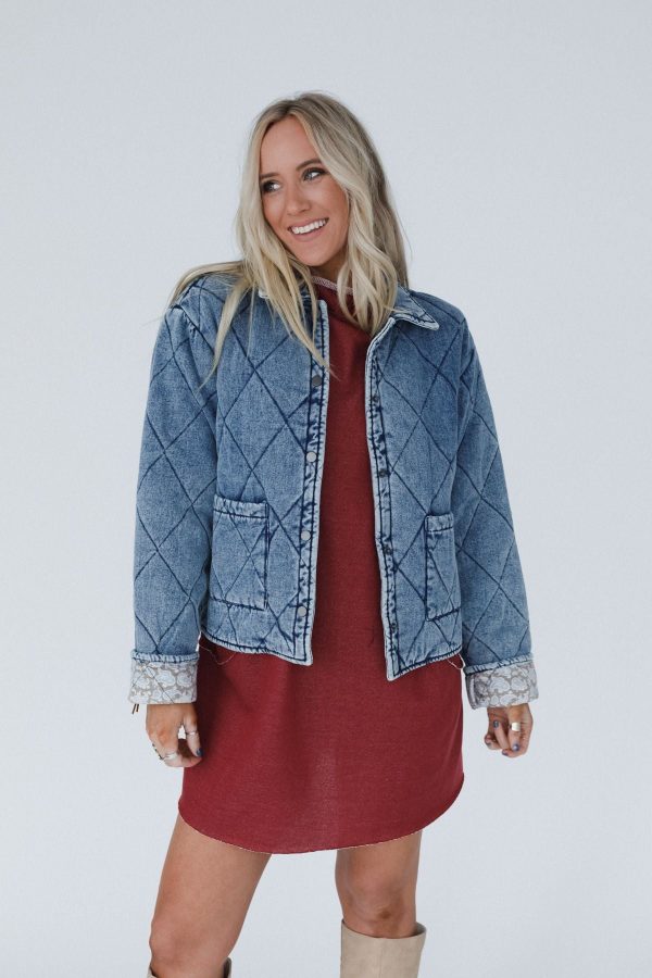 Echo Canyon Quilted Jacket - Medium Denim Fashion - Image 3