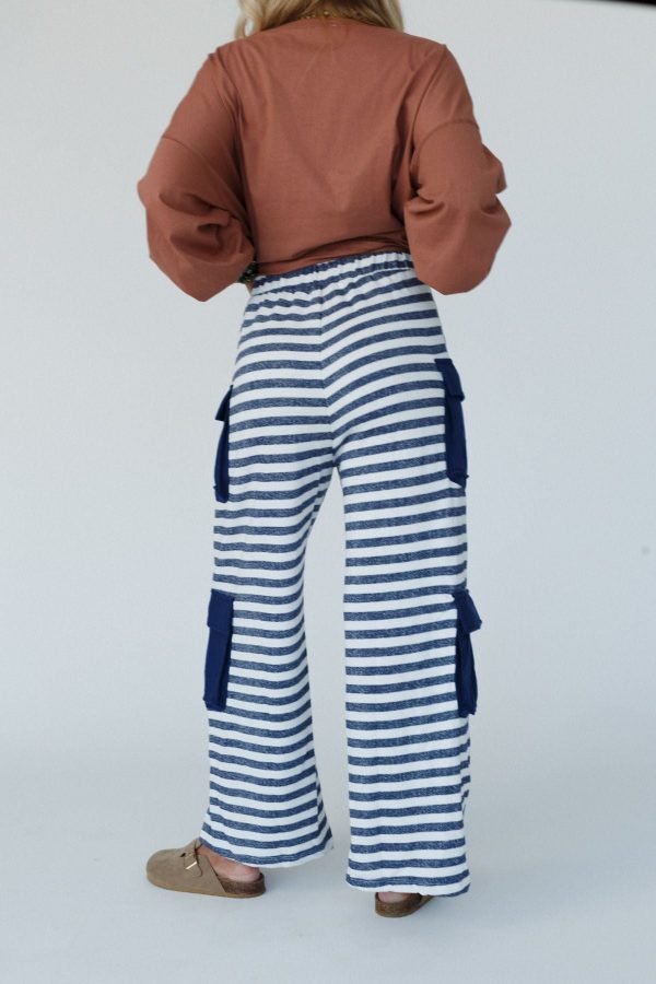 Sailor Stripe Wide Leg Pants - Navy For Cheap - Image 2