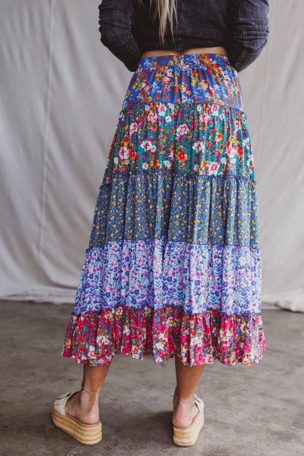 Tatjana Printed Maxi Skirt - Blue Online Sale - Image 5