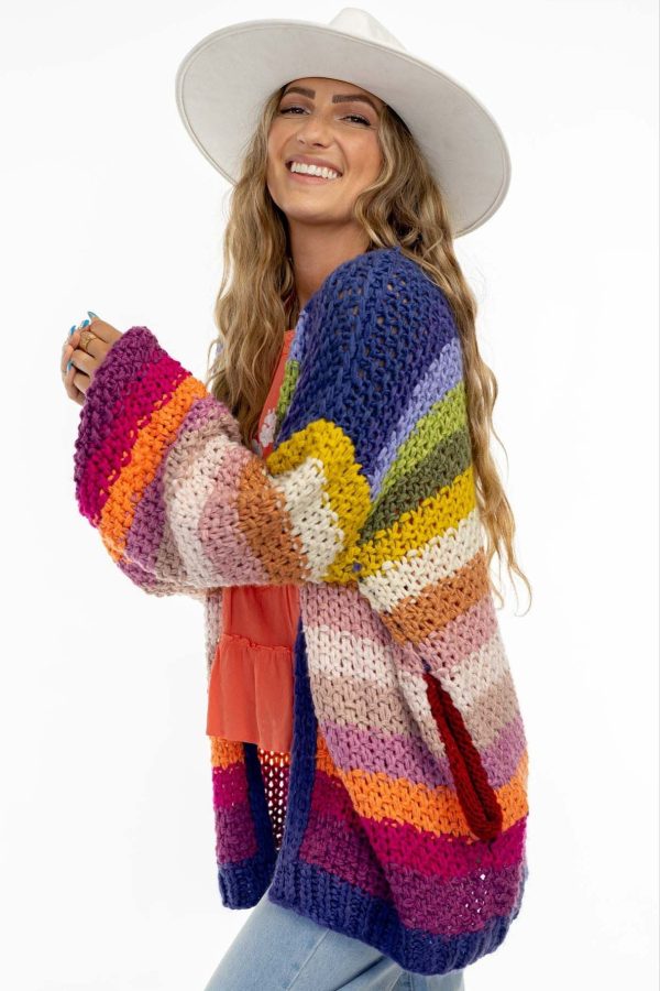 Wrapped up in Color Knit Cardigan - Rainbow Supply - Image 5
