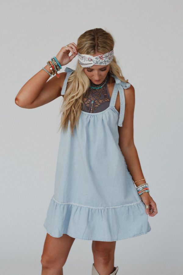 Swing Of Things Denim Dress - Light Denim Online - Image 4