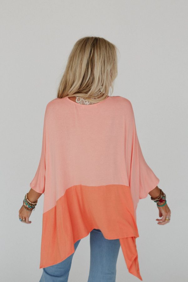 The Nest Coffee Sunsets V Neck Top - Dark Peach Tangerine Online Hot Sale - Image 4