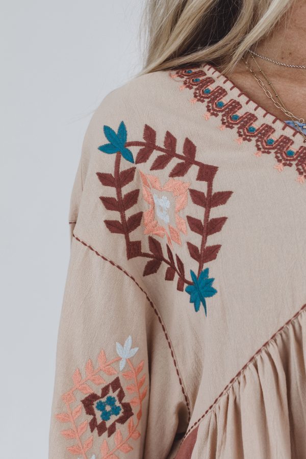 Sundara Embroidered Tunic Dress - Natural Discount - Image 2