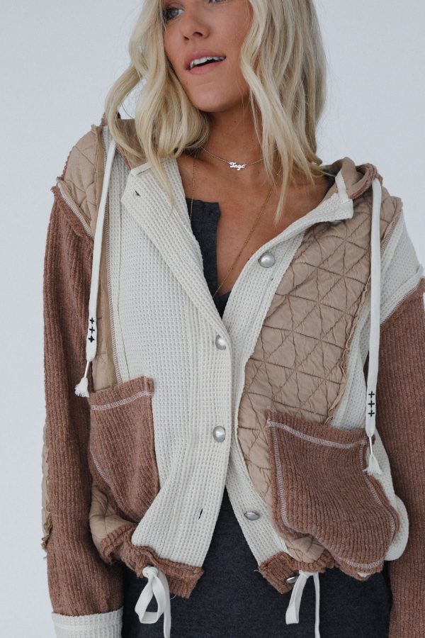 Leighton Button Up Jacket - Chocolate Discount
