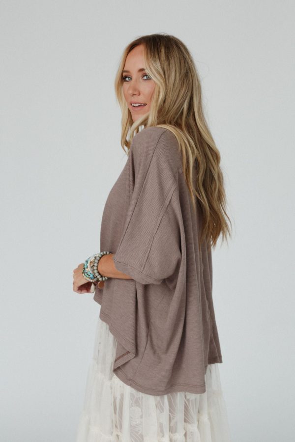 The Nest Kelsie Dolman Top - Dark Oatmeal For Discount - Image 5