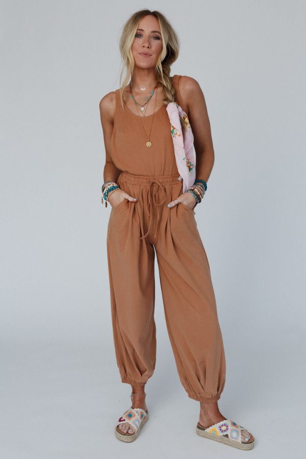 Breezy Back Knit Jumpsuit - Butterscotch Discount - Image 4