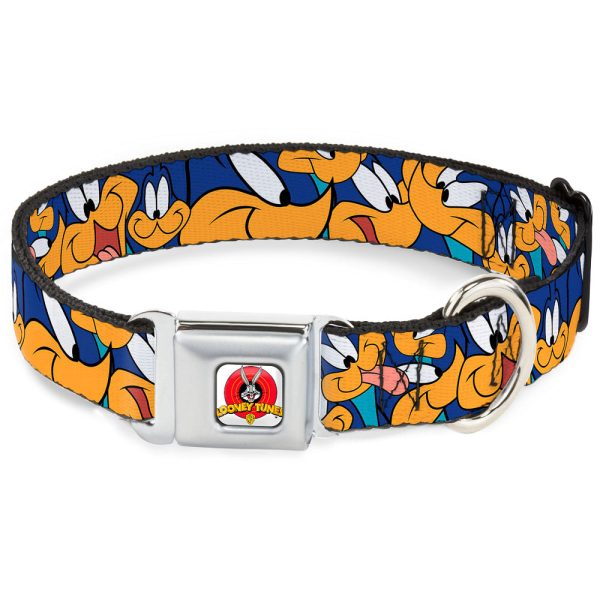 Looney Tunes Logo White Seatbelt Buckle Collar - Road Runner Wile E. Coyote Scene1 Brown Fade Online Sale